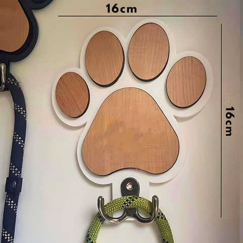 1 Stück handgefertigter Wandhaken aus Holz mit Pfotenabdruck, lässiger Stil mit polierter Oberfläche, Hut- und Kragenaufhänger zur Wandmontage für Schlafzimmer- und Badezimmerdekoration