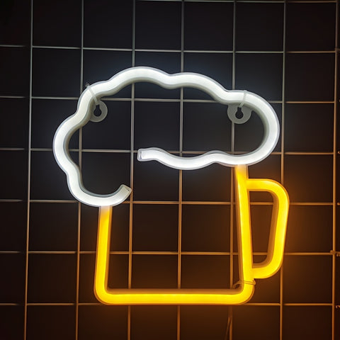 Neon Verlichting Bier – Stijlvolle Wanddecoratie voor Feestelijke Sfeer