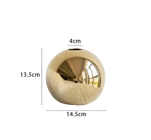 Gouden Bolvaas – Stijlvolle Keramische Woondecoratie