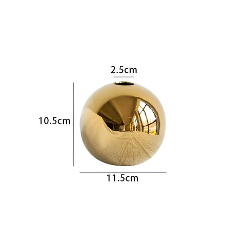 Gouden Bolvaas – Stijlvolle Keramische Woondecoratie