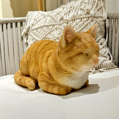 Beeld Rode Kat – Perfecte Decoratie voor Tuin, Balkon of Woonkamer