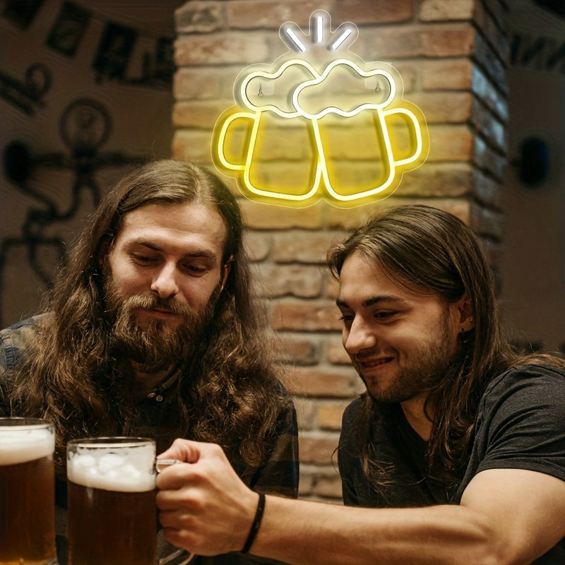 Neon Verlichting Bier Proosten - Unieke Wanddecoratie voor Thuis of je Mancave