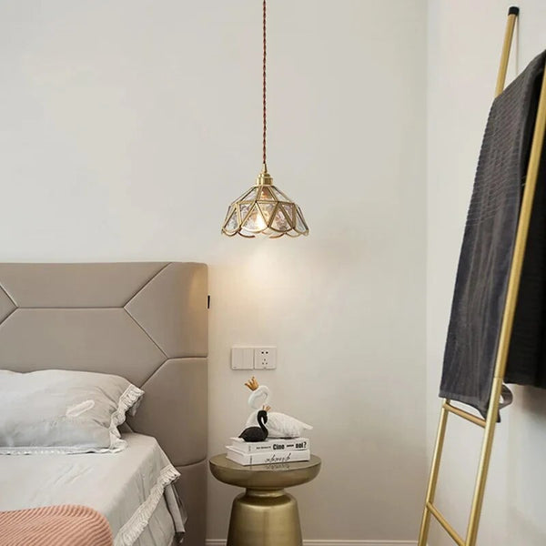 Vintage Glazen Hanglamp – Kleurrijk en Luxueus Glas-in-Lood Design
