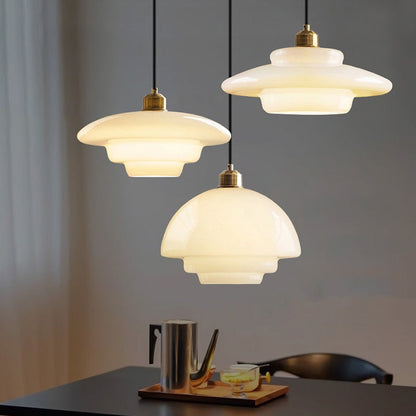 Japandi Witte Glazen Hanglamp – Minimalistische Elegantie voor een Stijlvol Interieur