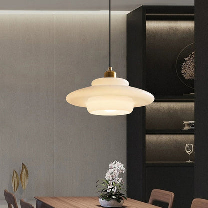 Japandi Witte Glazen Hanglamp – Minimalistische Elegantie voor een Stijlvol Interieur