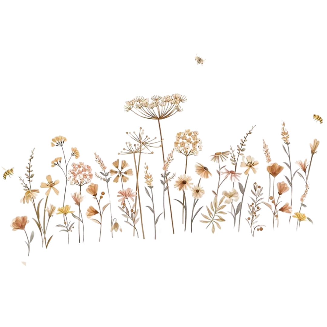 Pastel Bloemen Muurstickers – Uniek Detail voor jouw Interieur