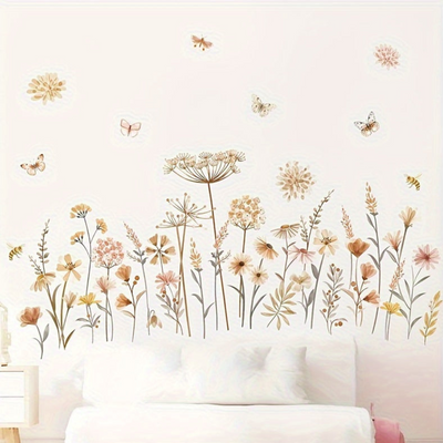 Pastel Bloemen Muurstickers – Uniek Detail voor jouw Interieur