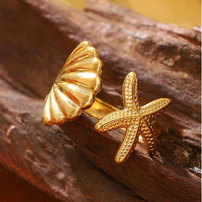 Luxe Gouden Schelp Ring - Perfecte Zomerse Touch