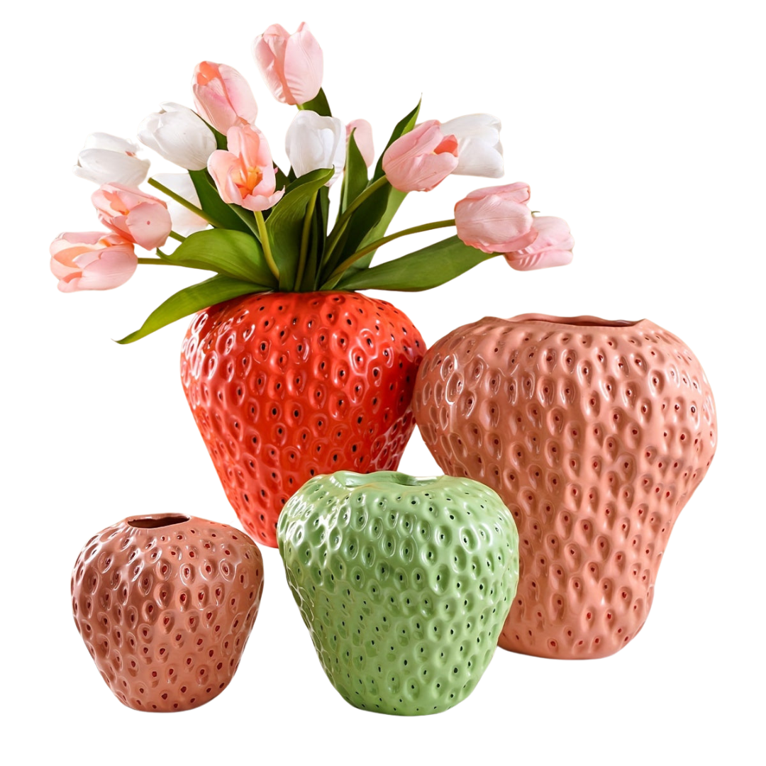 Aardbei Vaas – Unieke Home Decoratie voor Elk Interieur