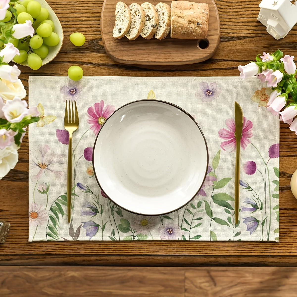 Bloemen Placemats Set - Vrolijke Tafelaccessoires