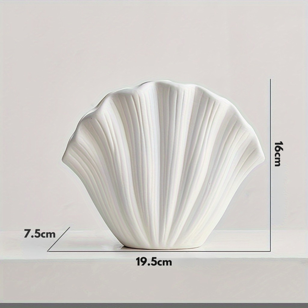 Witte Schelp Vaas – Modern Ontwerp voor Woonkamer en Home Deco