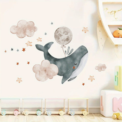Walvis Muursticker – Droom weg bij een Magische Oceaan
