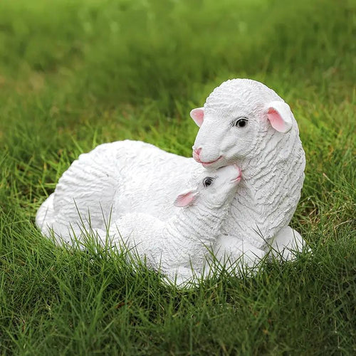 Schaap met Lammetje Beeld – De Perfecte Voorjaarsdecoratie voor je Tuin