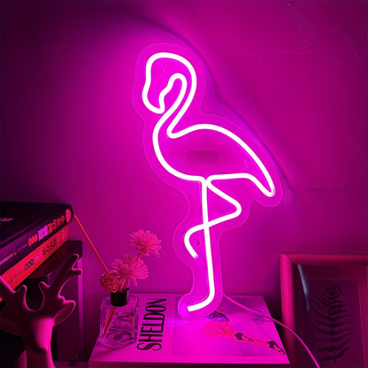 Neon Flamingo Verlichting – Stijlvolle Wanddecoratie voor een Tropische Sfeer