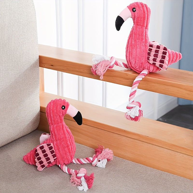 Flamingo Hondenknuffel – Zacht, Sterk & Piepend Speelplezier!