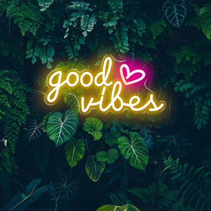 Neon Verlichting Good Vibes – Perfecte Decoratie voor Thuis, Kantoor, Bar of Café