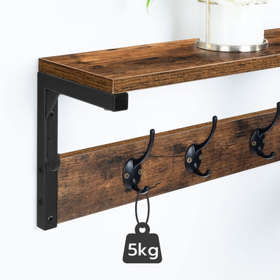 Industriële Houten Wandkapstok – Voor Hal, Woonkamer of Keuken