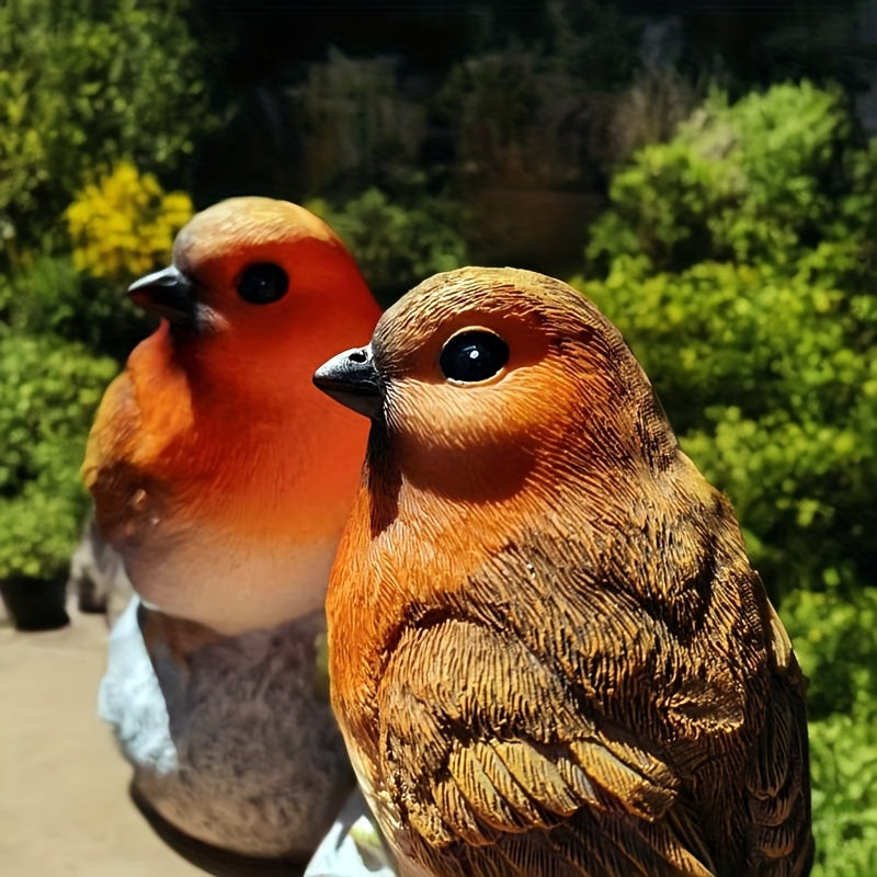 Set Roodborst Vogelbeelden – Perfecte Tuindecoratie voor Tuin & Balkon