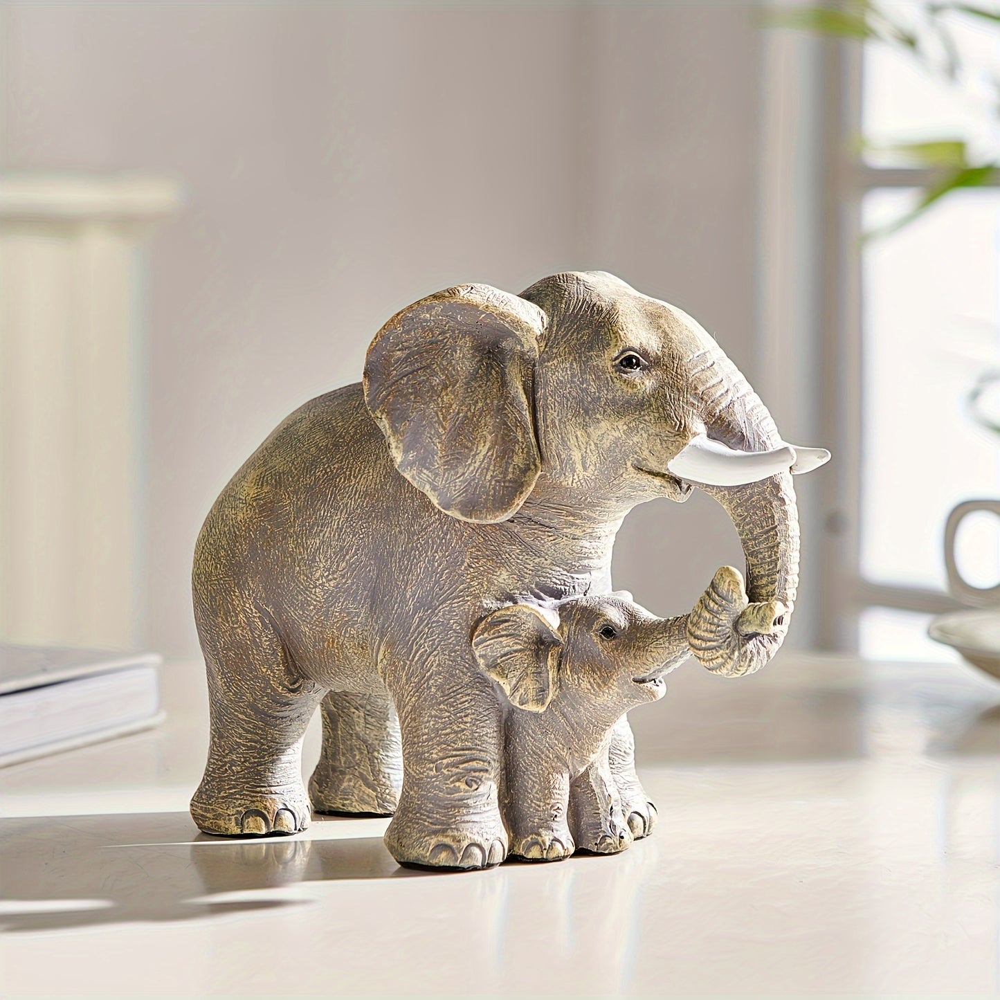 Olifant Moeder met Kind Beeld – Charmante Decoratie voor je Woonkamer & Interieur