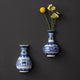 Keramische Blauwe Bloemenvaas Wanddecoratie