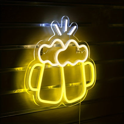 Neon Verlichting Bier Proosten - Unieke Wanddecoratie voor Thuis of je Mancave