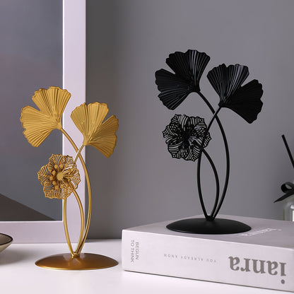 Ginkgo Blad Sculptuur – Stijlvol Metalen Ornament voor Jouw Interieur