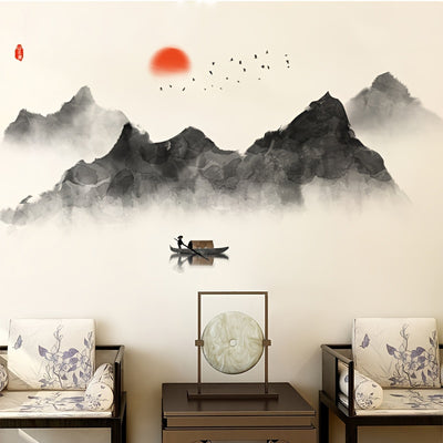 Japans Landschap Muursticker – Zen & Stijlvolle Wanddecoratie