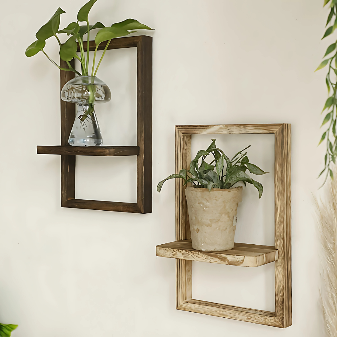 Wandplank met Houten Rechthoekig Frame