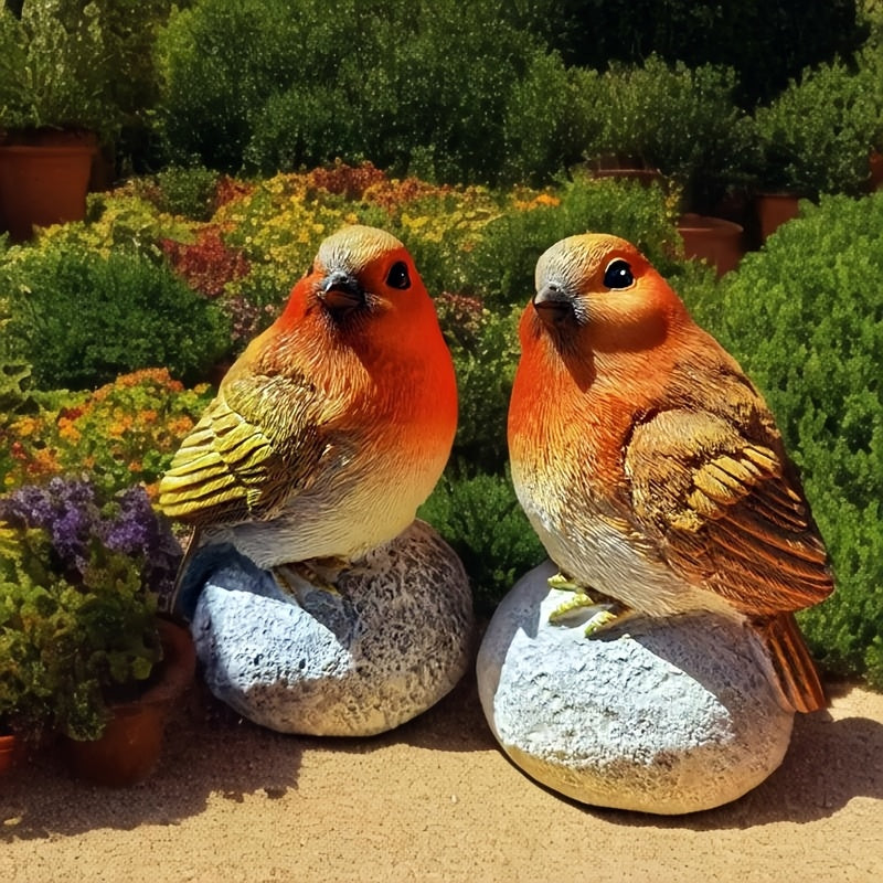 Set Roodborst Vogelbeelden – Perfecte Tuindecoratie voor Tuin & Balkon