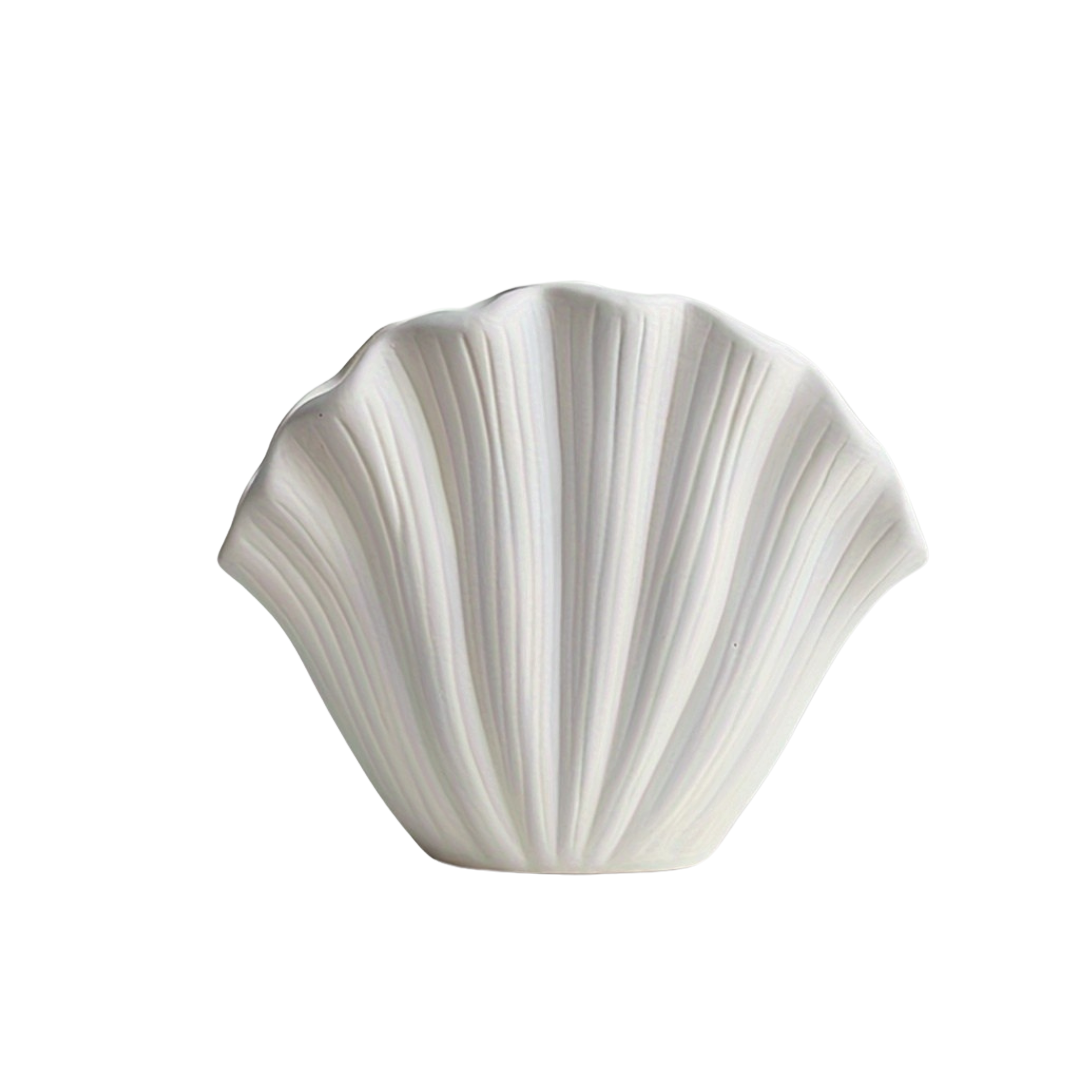 Witte Schelp Vaas – Modern Ontwerp voor Woonkamer en Home Deco