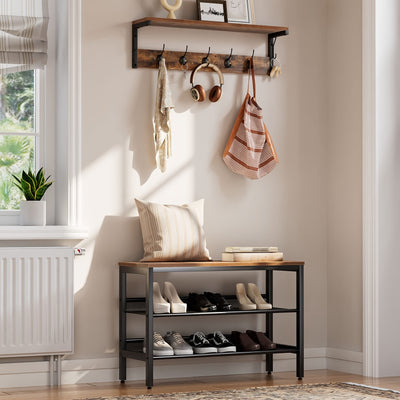 Industriële Houten Wandkapstok – Voor Hal, Woonkamer of Keuken