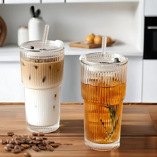 Komplett - Trendige transparente Kaffeetasse - 600 ML