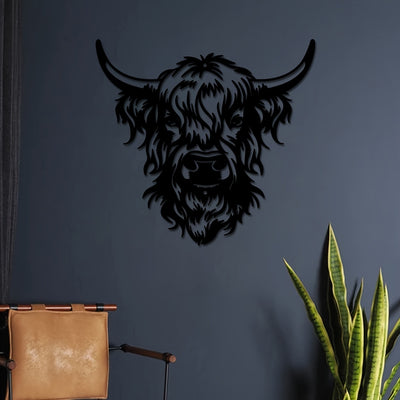 Koeienkop Wanddecoratie – Zwart Smeedijzeren voor Binnen & Buiten