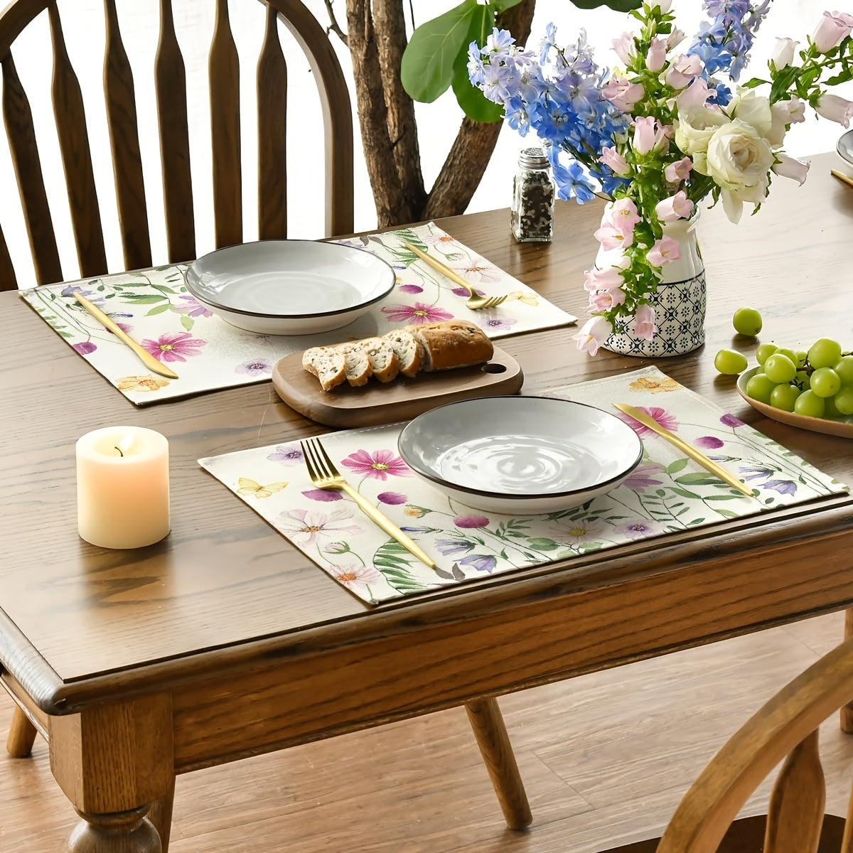 Bloemen Placemats Set - Vrolijke Tafelaccessoires