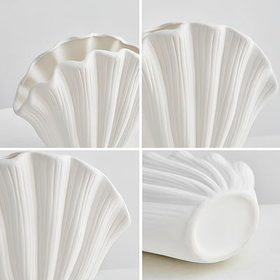 Witte Schelp Vaas – Modern Ontwerp voor Woonkamer en Home Deco