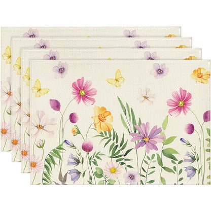 Bloemen Placemats Set - Vrolijke Tafelaccessoires