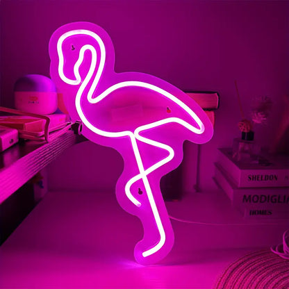 Neon Flamingo Verlichting – Stijlvolle Wanddecoratie voor een Tropische Sfeer