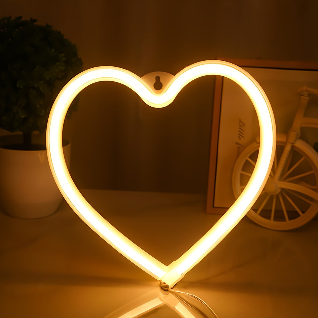 Neon Verlichting Hart – Romantische Wanddecoratie voor een Sfeervolle Uitstraling