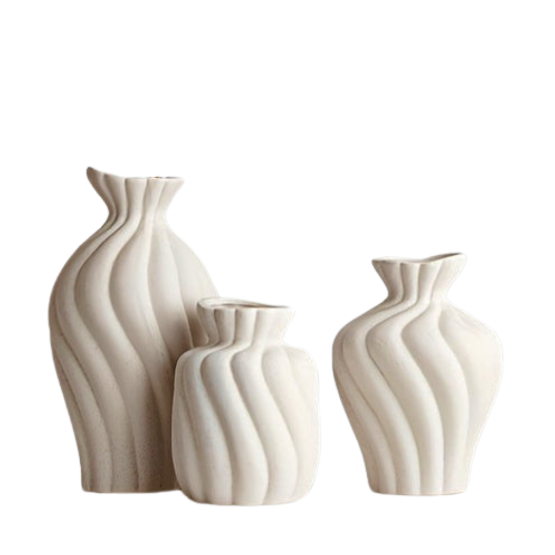 Moderne Keramische Vaas 3-delige Set – Minimalistische en Elegante Decoratie