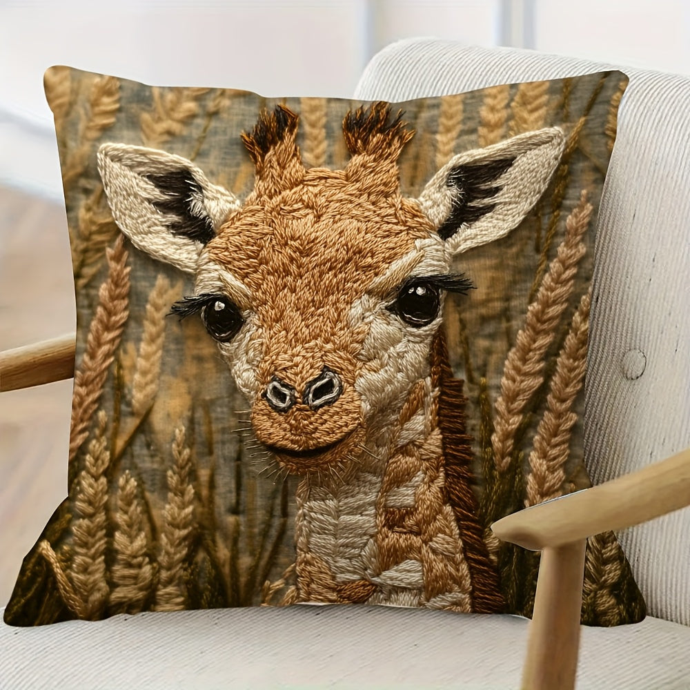 Safari Giraffe Kussenhoes - Afrikaans Uniek Design voor jouw Interieur