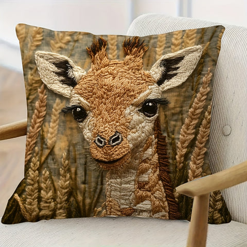Safari Giraffe Kussenhoes - Afrikaans Uniek Design voor jouw Interieur
