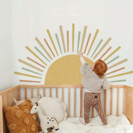 Zon Muursticker – Voor een Warme & Gezellige Kinderkamer of Interieur