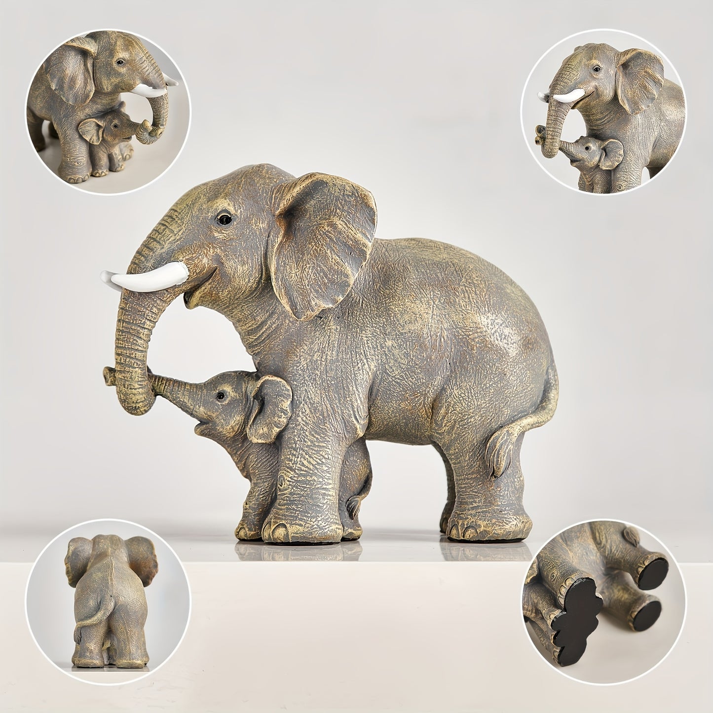 Olifant Moeder met Kind Beeld – Charmante Decoratie voor je Woonkamer & Interieur