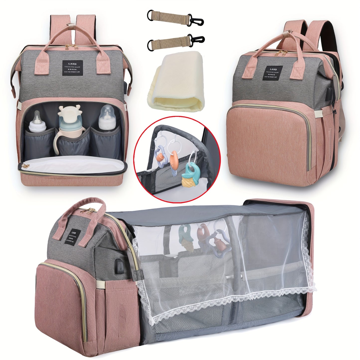 Multifunctionele Luiertas Rugzak 'Luna' – Perfect voor Ouders On the Go