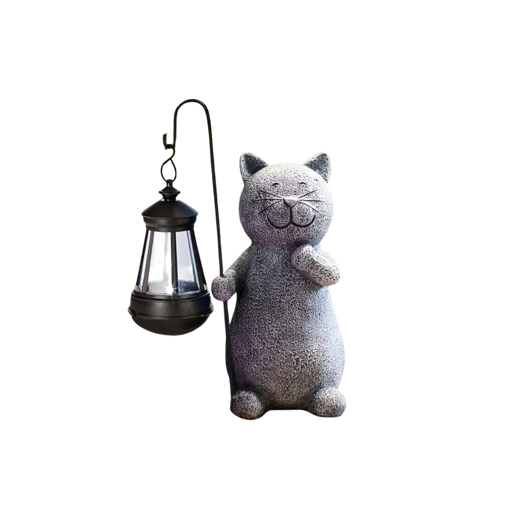 Solar Kat Beeld 'SolarPaws' – LED Kattenlamp voor Tuin & Balkon