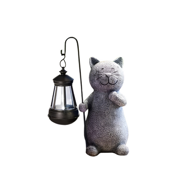 Solar Kat Beeld 'SolarPaws' – LED Kattenlamp voor Tuin & Balkon
