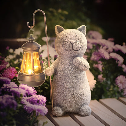 Solar Kat Beeld 'SolarPaws' – LED Kattenlamp voor Tuin & Balkon