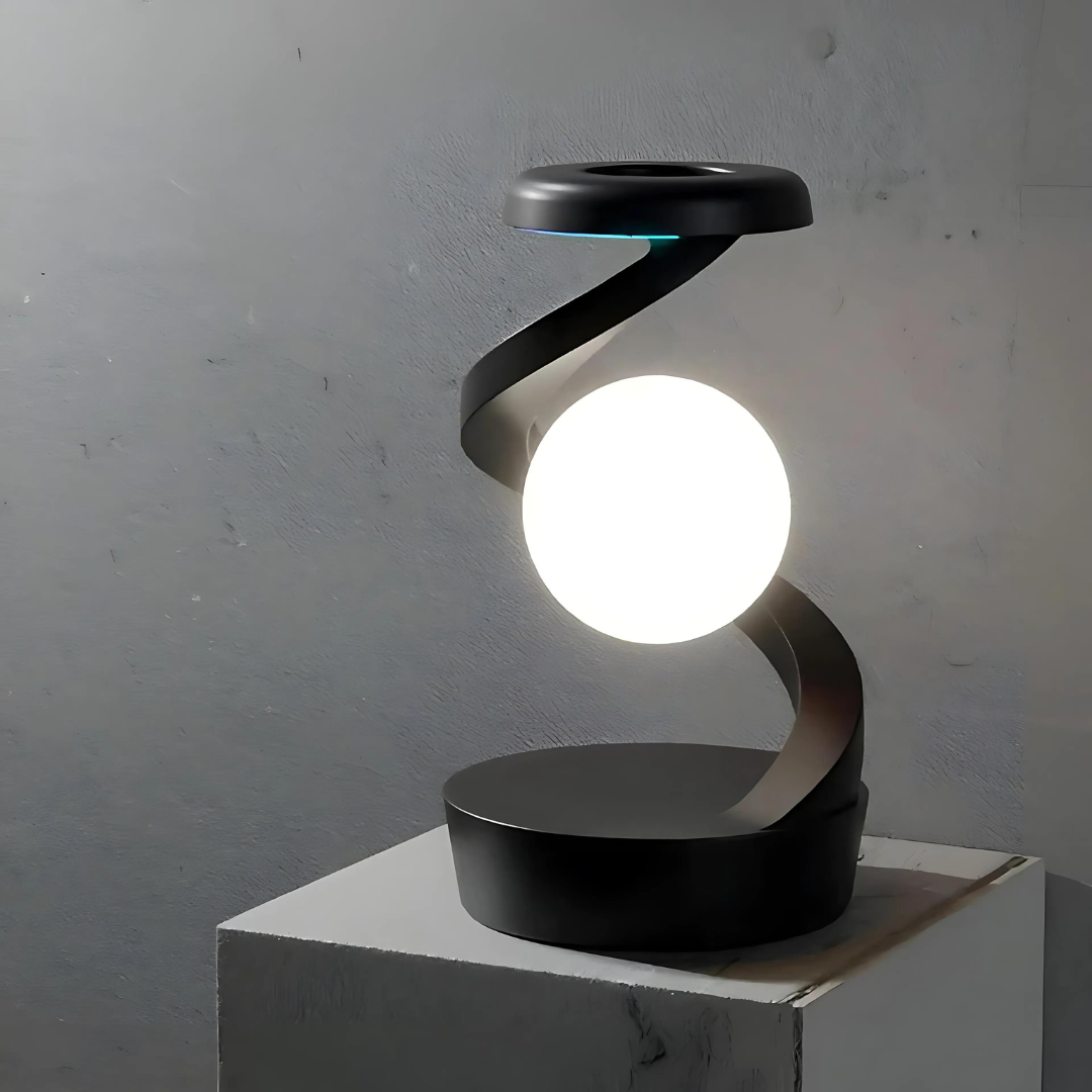 SpinCharge Lamp - Innovatief Design met Draadloos Opladen.