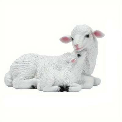 Schaap met Lammetje Beeld – De Perfecte Voorjaarsdecoratie voor je Tuin