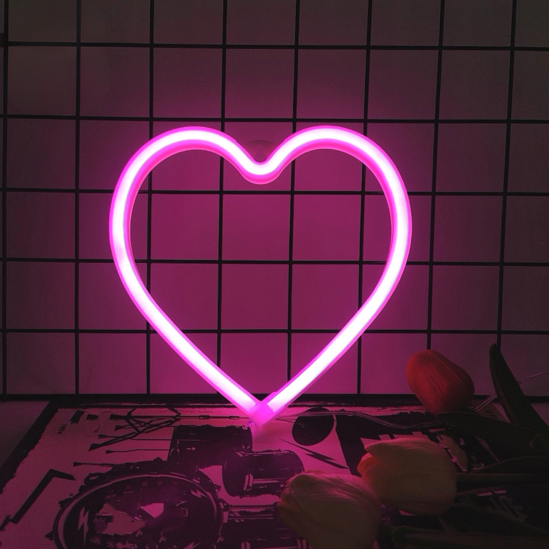 Neon Verlichting Hart – Romantische Wanddecoratie voor een Sfeervolle Uitstraling